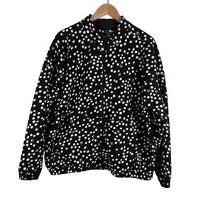 ZOE CHLOE Boxy Fit Fleece Jacket Women's Size L Black Long Sleeve Scrub Uniform